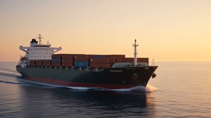 Buque portacontenedores navegando en alta mar